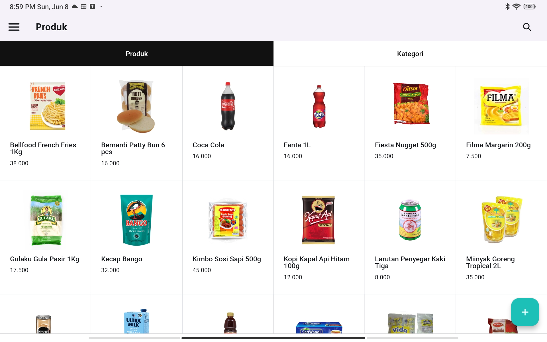 Manajemen Produk Kaspoint di Tablet